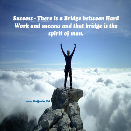 Motivational Quote on Success: There is a bridge between hard work and