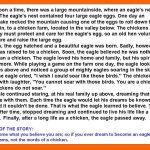 The story of an eagle and chicken