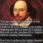 Inspirational story of Shakespeare