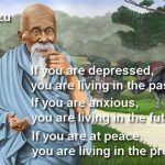 Quote on peace and living in present by Lao Tzu
