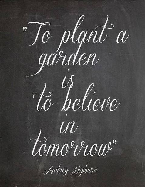 Audrey Hepburn Motivational Quote: To plant a garden is to believe in ...