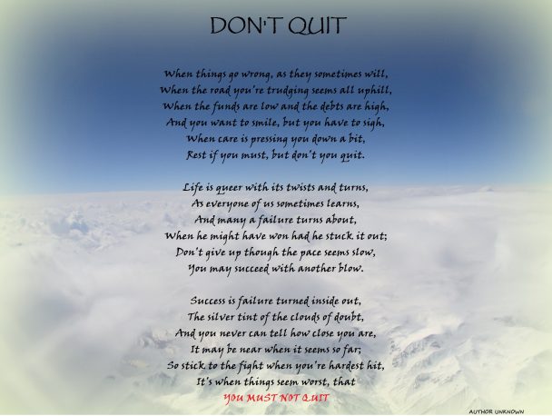 Motivational Poem The Don t Quit Dont Give Up World