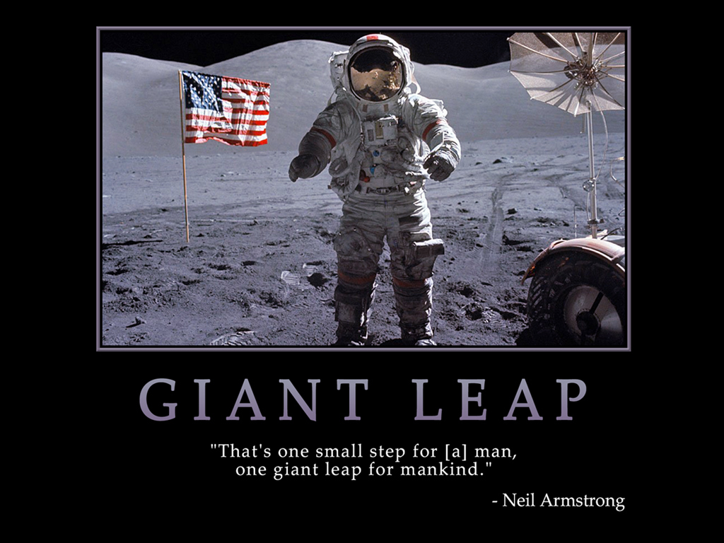 Motivational wallpaper on Giant Leap : That's one small step | Dont ...