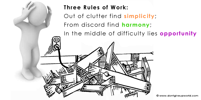 Motivational Wallpaper on Work : out of clutter find simplicity