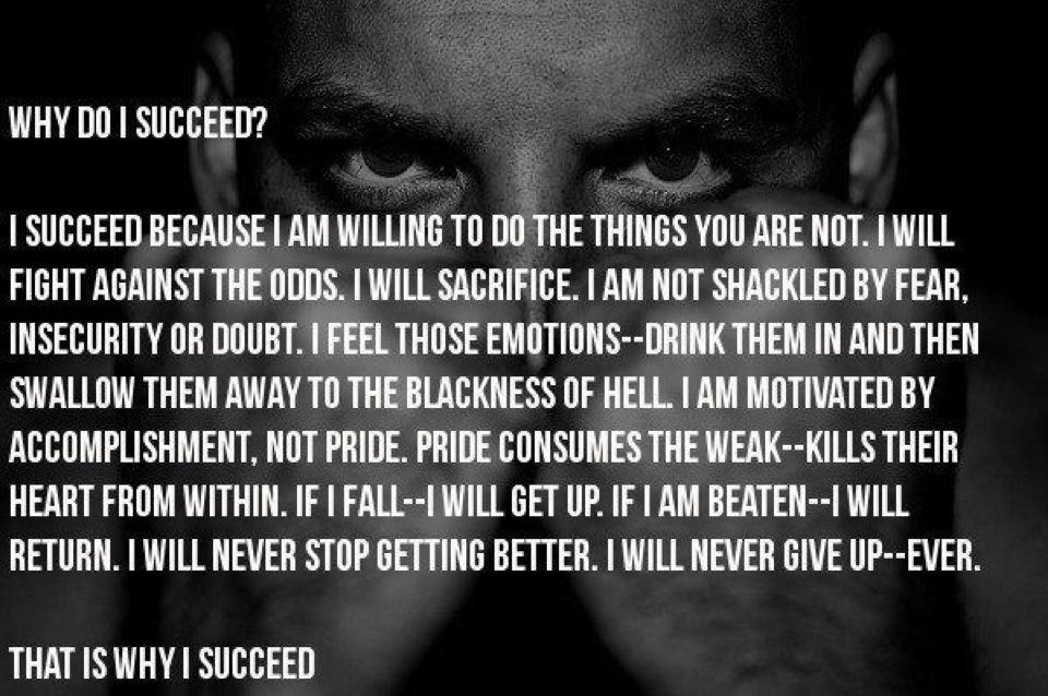 Motivational wallpaper on Success: I succeed because I am willing