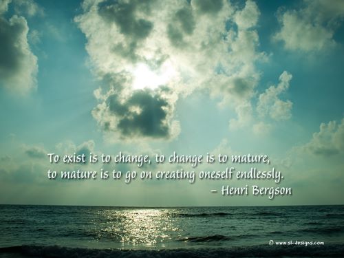 Change Wallpaper with Quote by Henri Bergson: To exist to change to ...