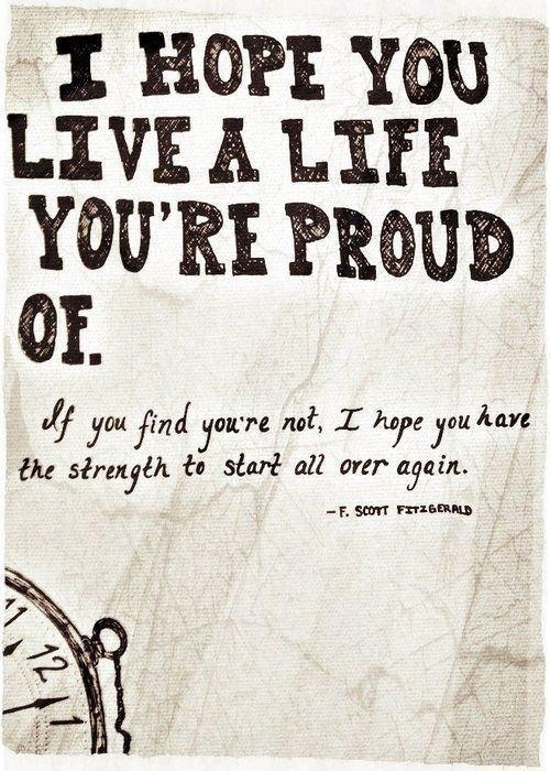 Motivational Wallpaper on Life: I hope you live a life you're proud of