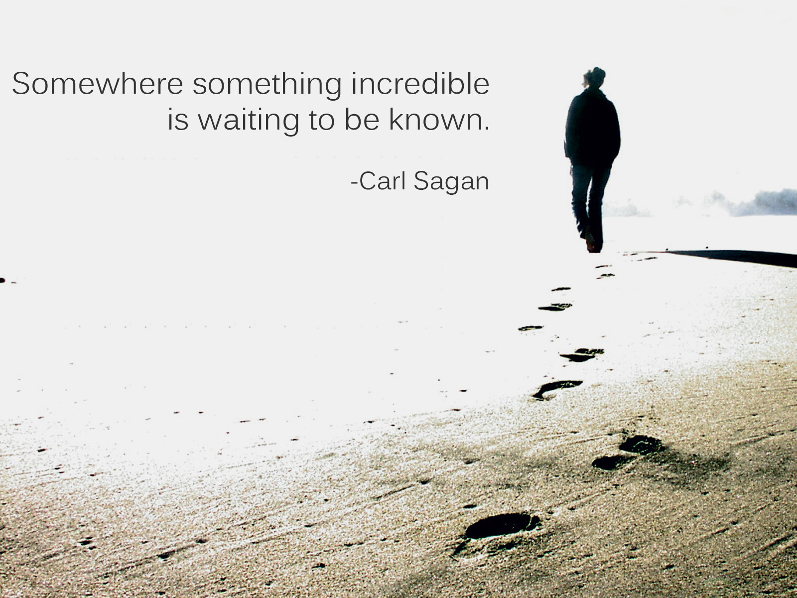 Motivational Wallpaper on Life: Somewhere something incredible is waiting  by Carl sagan - Dont Give Up World