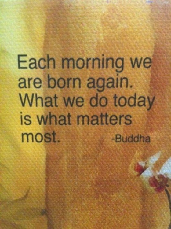 Motivational Wallpaper Quote by Buddha: Each morning we are born again