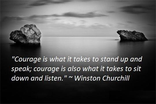 Motivational Wallpaper on Courage Quote by Winston Churchill