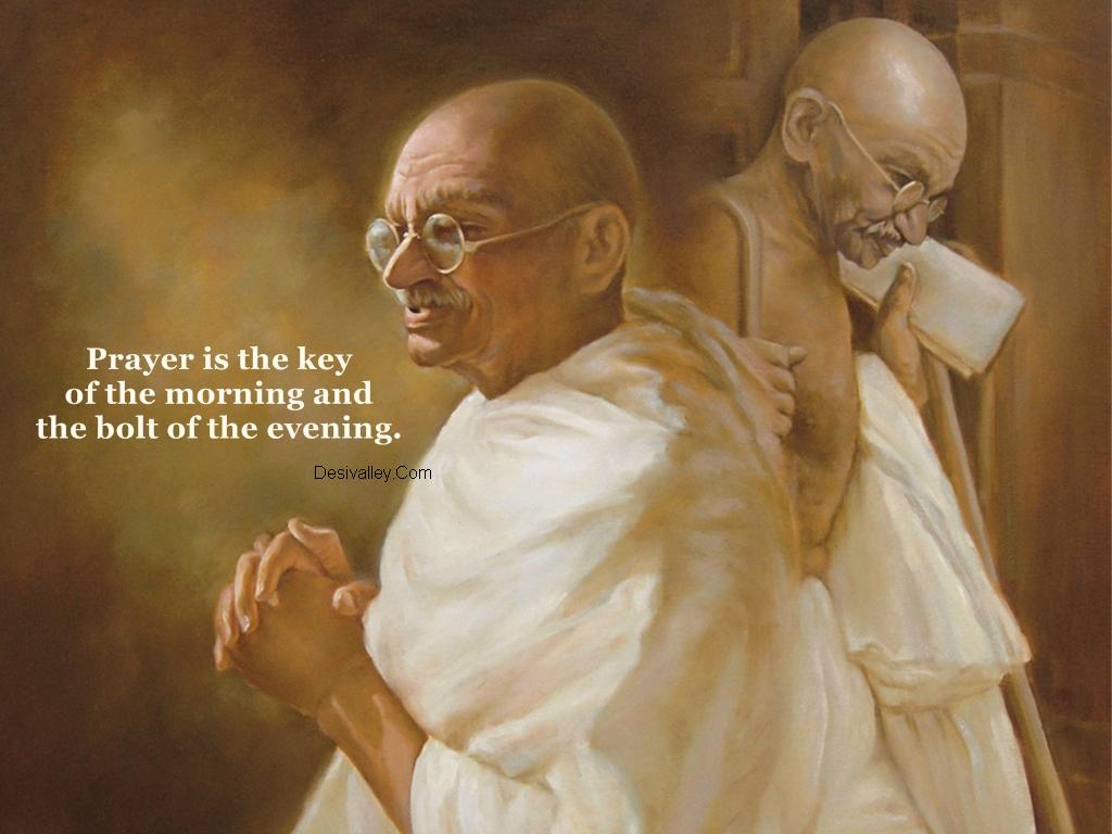 Mahatma Gandhi Wallpaper With Quote on Prayer