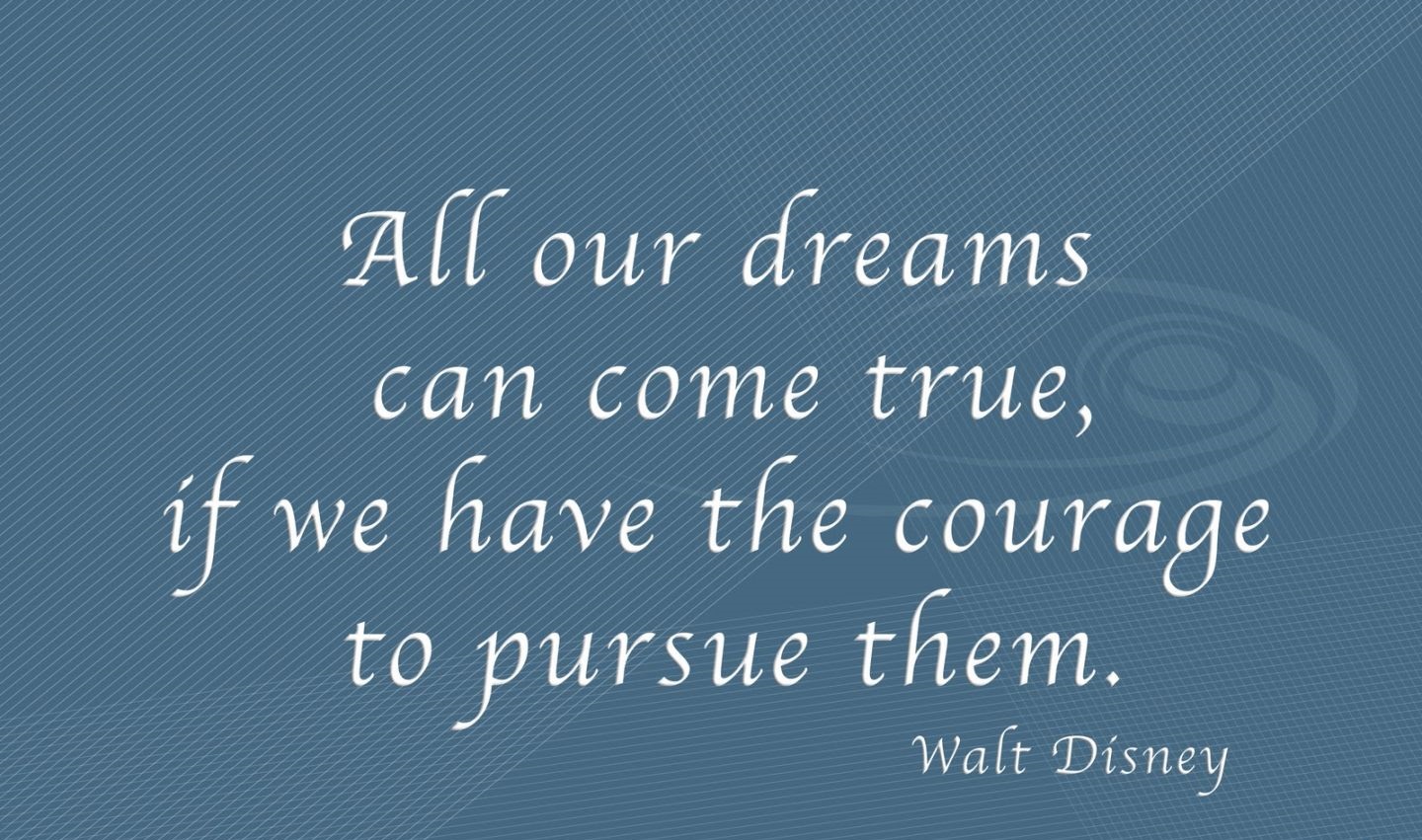 Wallpaper with Quote on Dreams By Walt Disney