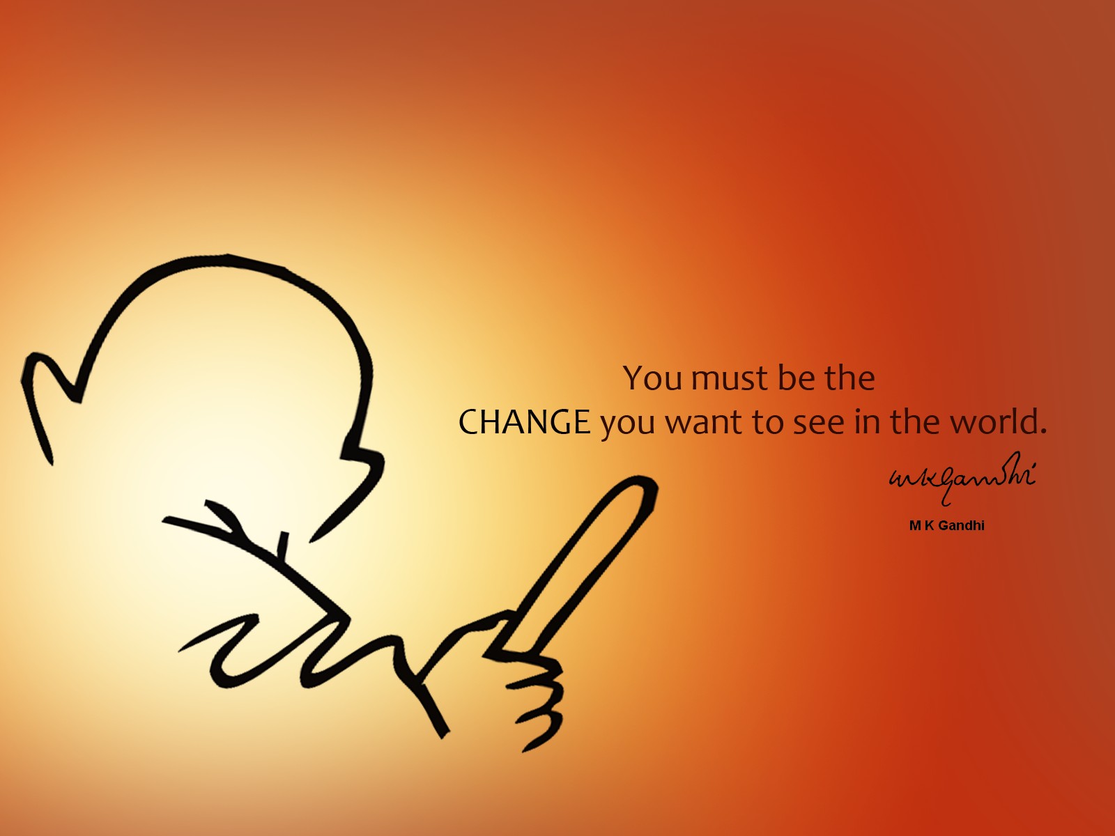 Mahatma Gandhi Wallpaper: You must be the Change you want to see