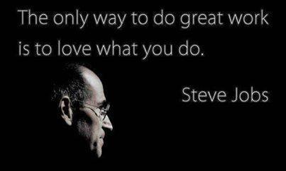 MOTIVATIONAL WALLPAPER WITH QUOTE ON GREAT WORK BY STEVE JOBS - Dont Give  Up World
