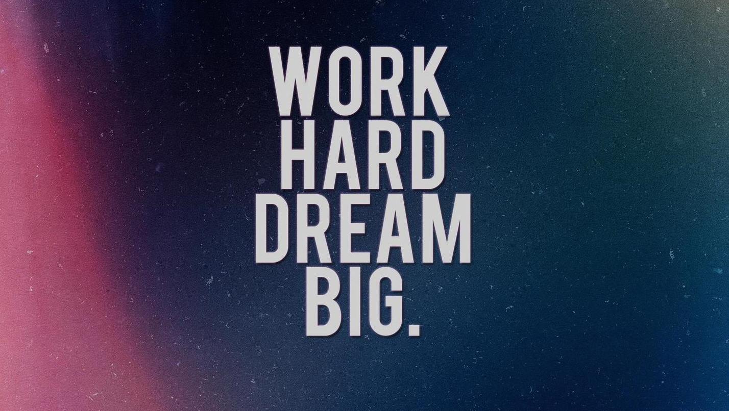 Motivational Wallpaper on Work Hard and Dream Big - Dont Give Up World