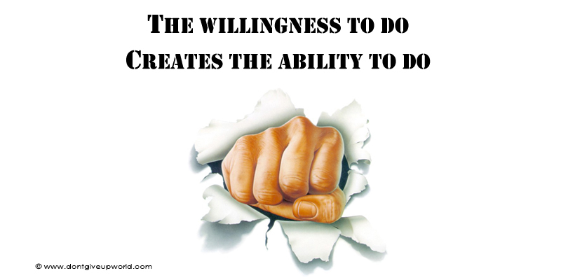 Motivational wallpaper  Willingness Creates Ability