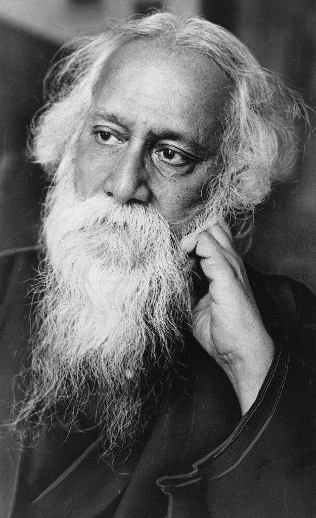 This is an undated photo of Sir Rabindranath Tagore, Hindu poet, writer and philosopher, in Calcutta, India.  Tagore was born in Calcutta in 1861 and was the first Asian to receive the Nobel Prize in literature in 1913.  He was knighted in 1915, but denounced the honor in 1919 to protest against British policy in Punjab.  He died on Aug. 7, 1941.  (AP Photo) ORG XMIT: APHS103