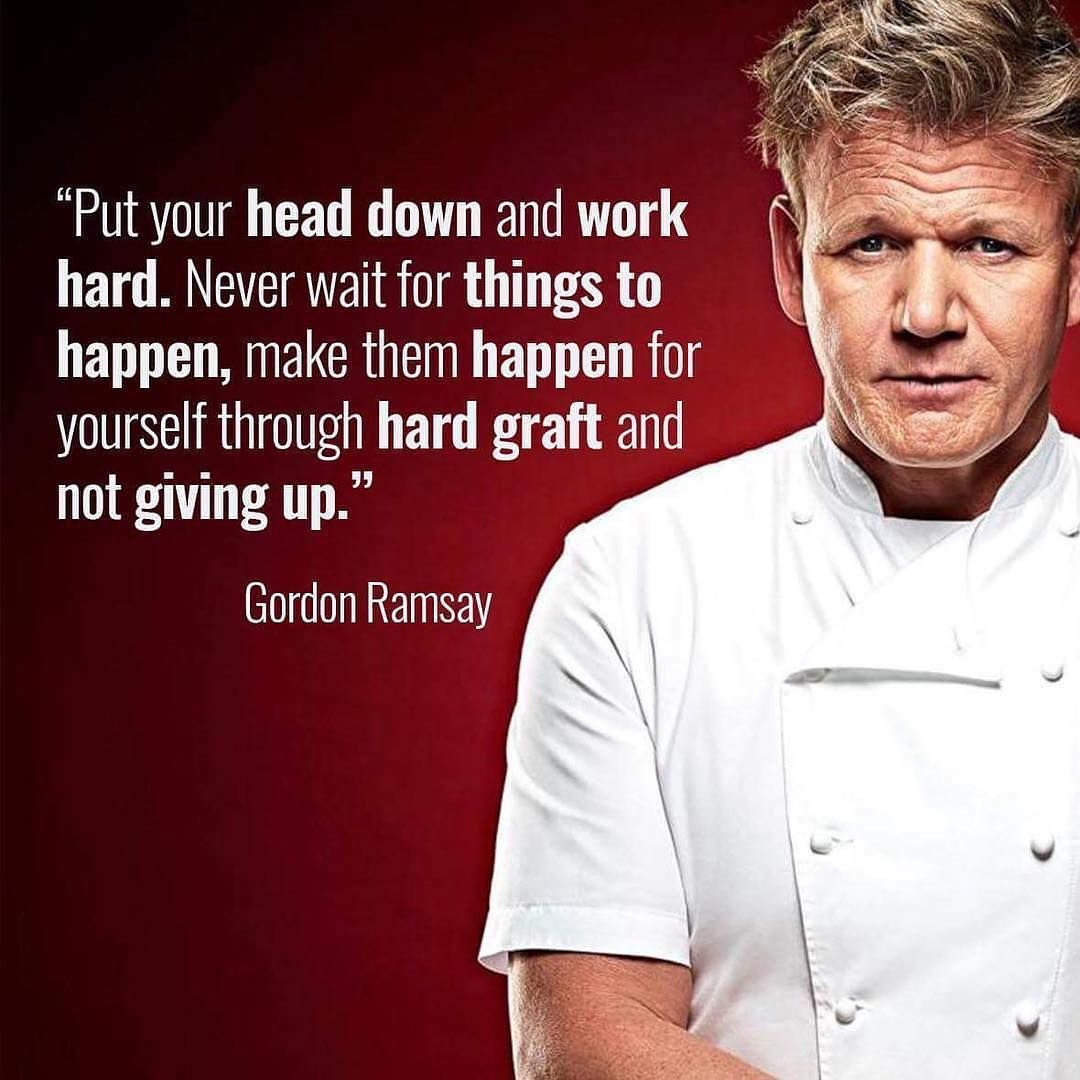 Motivational Wallpaper With Quote On Put Your Head Down And Work Hard By Gordon  Ramsey - Dont Give Up World