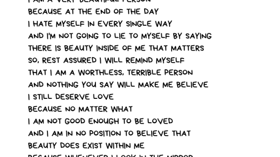 INTROSPECTIVE POEM PRETTY UGLY@DONTGIVEUPWORLD