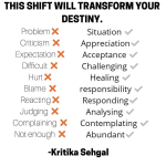 Shifts That Will Transform Your Destiny By Kritika Sehgal@dontgiveupworld