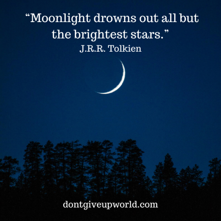 Quote on Moonlight by JRR Tolkien - Dont Give Up World