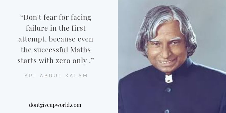 Quote on Facing Failure by A.P.J. Abdul Kalam - Dont Give Up World
