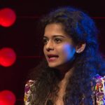 This is the image of Bollywood actor Mithali Parkar who is giving TED speech at NIT Silchar