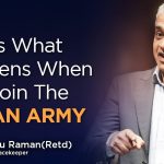 The image contains the photo of Captain Raghu Raman