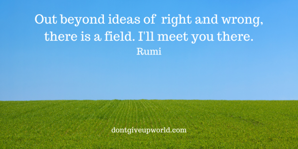 Quote on right and wrong by Rumi - Dont Give Up World