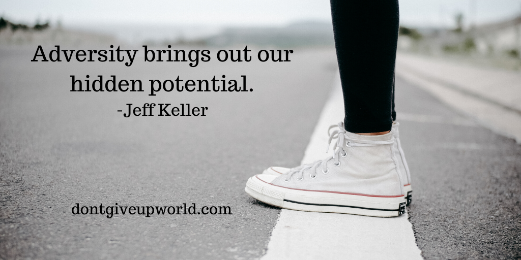 Quote on Adversity | Jeff Keller.
Wallpaper with person standing on road with quote on it "Adversity brings out our hidden potential" by Jeff Keller.
Wallpaper with quote