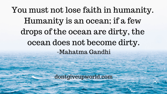 This image depicts the Quote by Mahatma Gandhi on Humanity
