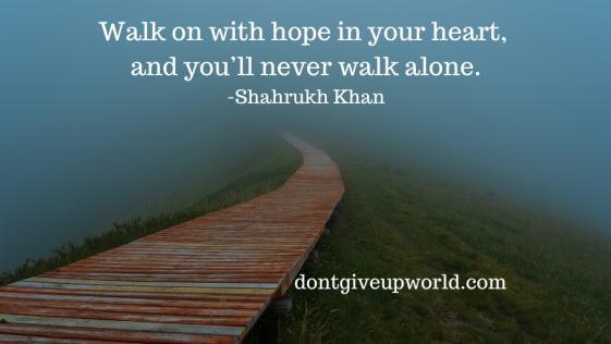 Path of Hope. This picture consists of a path between the sea and sky above.