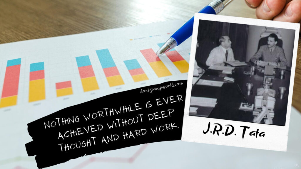 Motivational wallpaper with quote
Nothing worthwhile is ever achieved without deep thought and hard work. by jrd tata