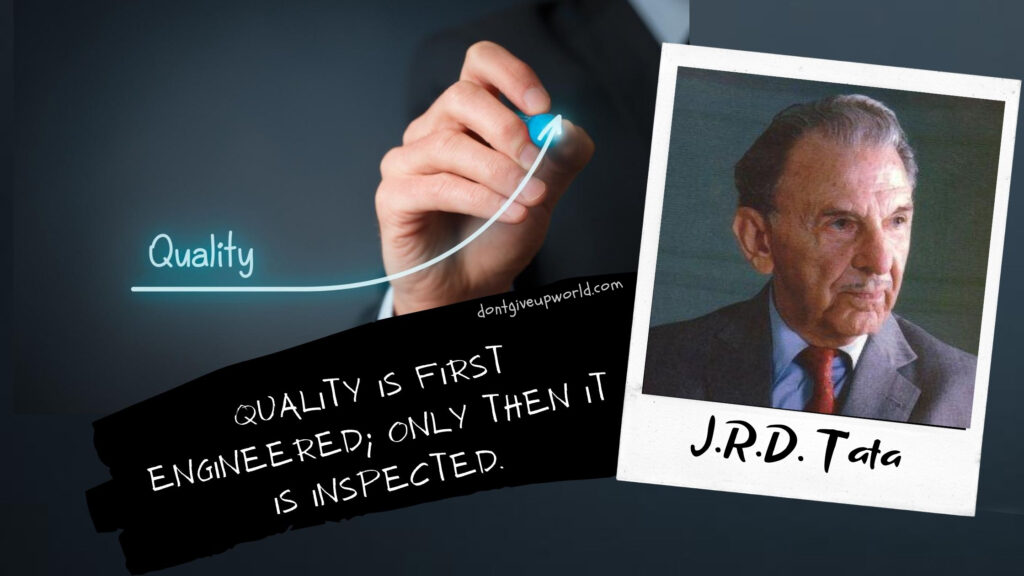 Motivational wallpaper with quote
Quality is first engineered; only then it is inspected. by jrd tata