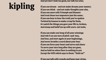 this is the inspiring poem IF by rudyard kipling