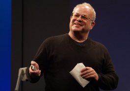 it is the image of Dr. Martin Seligman giving speech on Positive pSychology in TED talk