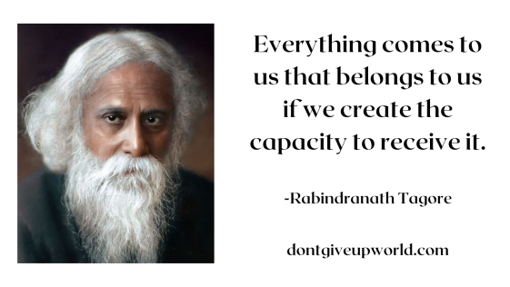 quote on capacity to receive by rabindranath tagore