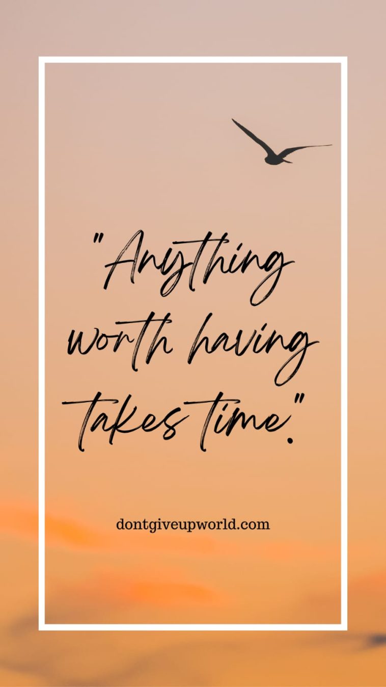 Anything Worth Having Takes Time