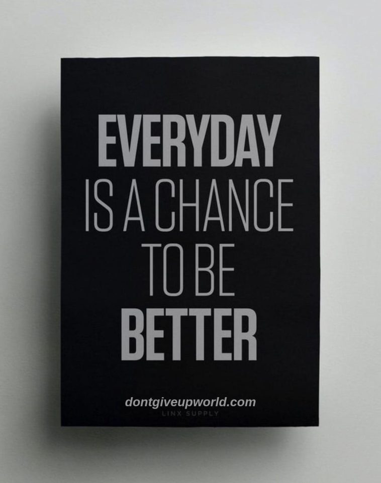 Everyday is a Chance to be Better