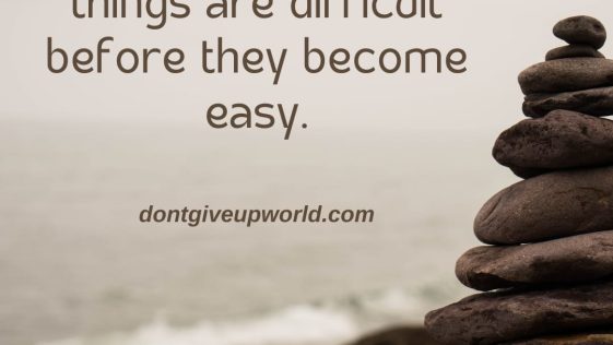 Have Patience, All things are difficult befre they become easy