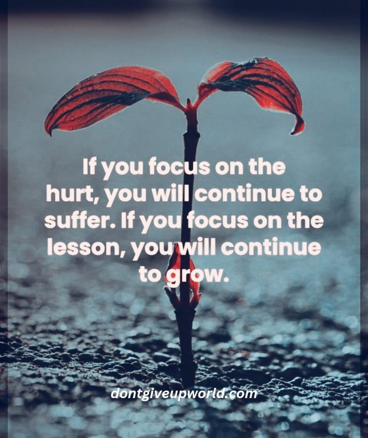 If You Focus on the Lesson You Will Continue To Grow