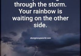Keep walking through the storm. the rainbow is waiting on the other side
