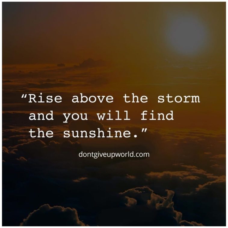 Rise Above The Storm And You Will Find The Sunshine
