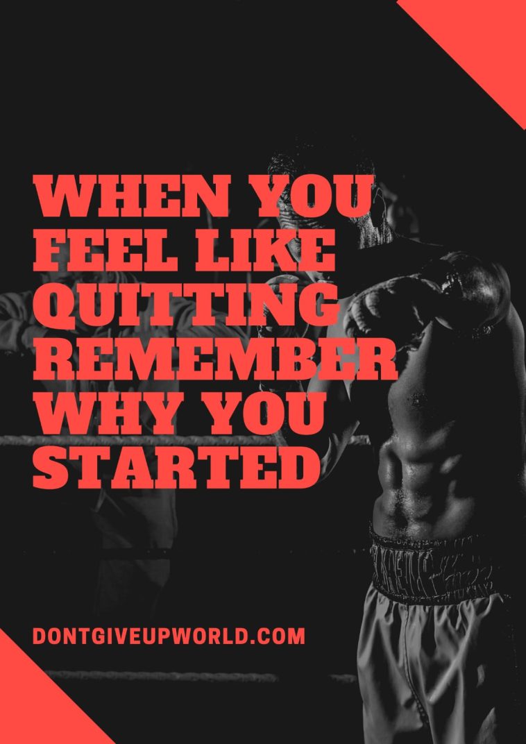 When You Feel Like Quitting Remember Why You Started