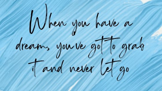 When You Have a Dream You Have Go To Grab It and Never Let Go