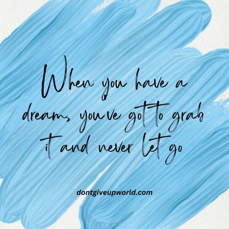 When You Have a Dream You Have Go To Grab It and Never Let Go