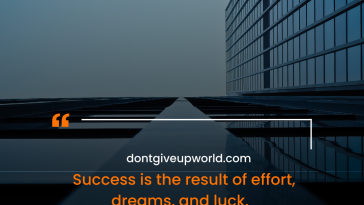 Success is the result of effort dreams and luck
