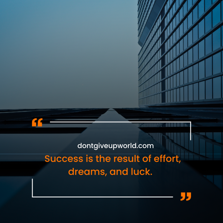Success is the result of effort dreams and luck
