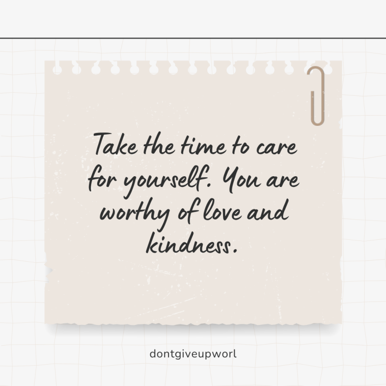 Take the time to care for Yourself
