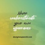 Never underestimate your own ignorance